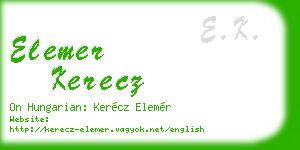 elemer kerecz business card